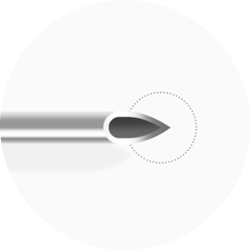 일반 니들 끝이 뾰족한 형태 비교 이미지